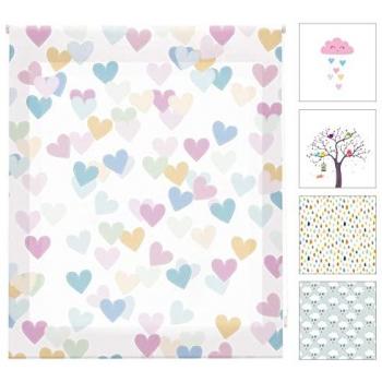 Estor Enrollable Translúcido Infantil con Estampado Corazones - 170x180 cm - Diseño Elegante y Práctico para Ventanas