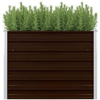Galvanized Steel Raised Garden Bed Brown 39.4x39.4x30.3