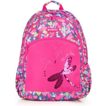 Mochila Gabol Wings Fucsia con sistema de carro y compartimento para portátil
