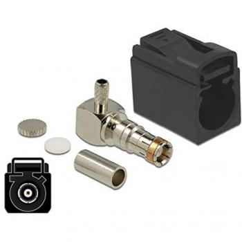 Conector Hembra FAKRA A 90° para Crimpado y Antena