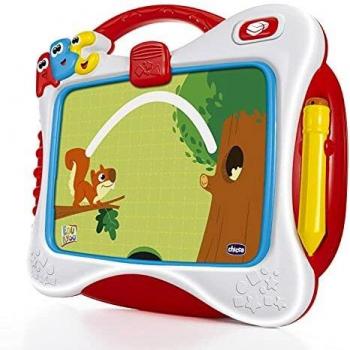 Chicco Mi primer Pizarra , Pizzara Con Tarjetas Para Dibujar, Escribir y Rompecabezas De Bebés Y Niños Pequeños, Con Lápiz Especial