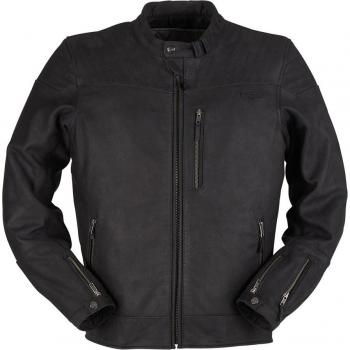 Chaqueta de Moto Furygan Clint Evo Negra - Cuero, Talla 3XL, diseño ergonómico, protección CE en hombros y codos, forro térmico extraíble, ventilación estratégica, ajuste personalizado