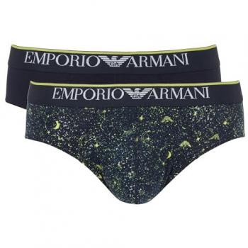 Emporio Armani Sky Blue Constellations Slip Briefs 2-Pack - Medium