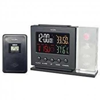 Estación Meteorológica Multifunción Inovalley SM107 - Pantalla LCD a color, medición de temperatura interior y exterior, humedad relativa, pronóstico del tiempo, reloj con calendario, función de alarma, sensor inalámbrico incluido
