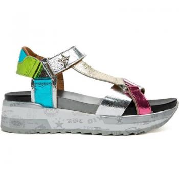 Sandalia C-1316 Metal Multicolor CETTI - Sandalias de Mujer, diseño moderno, material de piel multicolor con detalles en plata, suela cómoda y ligera, ideal para uso diario y ocasiones especiales