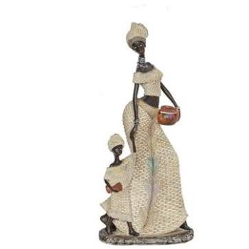 Figura Decorativa Romimex Multicolor Resina Africana Niña 17 x 38 x 11 cm