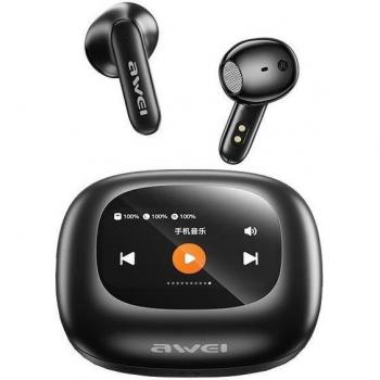 Auriculares Bluetooth 5.4 TWS Awei Tp97 con Estación de Carga Negra
