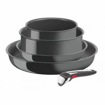 Batería de Cocina Tefal Ingenio 5 Piezas Inducción - Conjunto de 5 piezas apto para inducción, fabricado en acero inoxidable, diseño apilable para fácil almacenamiento, asas desmontables, compatible