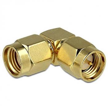 Adaptador RP-SMA a SMA 90° con Conexión de Oro DeLOCK 88826