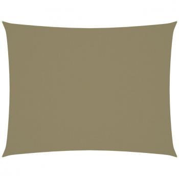 Toldo de vela rectangular tela Oxford beige 6x8 m