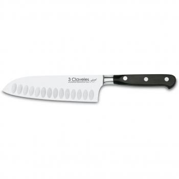 3 Claveles Forgé - Cuchillo Santoku de Acero Inoxidable - 17 cm - 6,5', mango ergonómico POM
