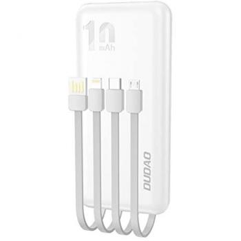 Powerbank Dudao K6Pro 10,000mAh con cables USB-C, MicroUSB y Lightning - Negro