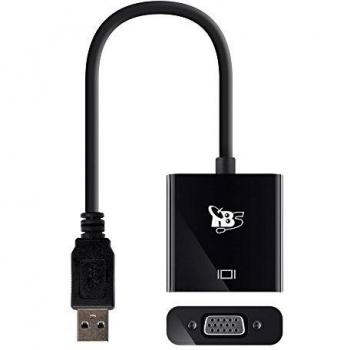 TBS®2207 Cable adaptador de USB 3.0 a VGA para obtener un video multi-pantalla, cable adaptador/conversor para tarjeta grafica externa, compatible con Win 7/8