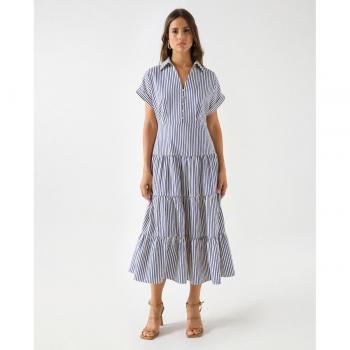 Salsa Jeans - Vestido midi largo de rayas