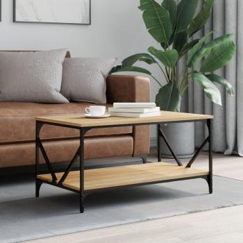 Mesa de centro vidaXL madera contrachapada roble Sonoma 90x50x45 cm