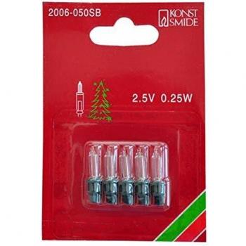 Juego de 5 bombillas de repuesto Push-In 2,5V 0,25W con casquillo verde