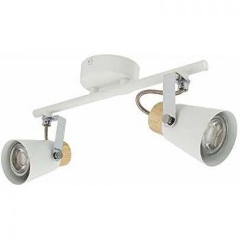 Lámpara de Techo Orientable Metal y Madera 2 Focos Mara