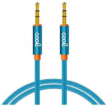 Cable de Audio Nylon Jack 3.5 mm a Jack 3.5 mm Azul Celeste 1 Metro