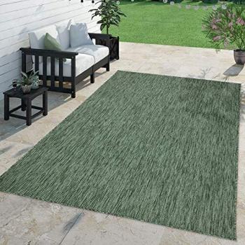 TT Home Alfombra para Exterior Alfombra Cocina Balcón Terraza Diseño Monocolor Moderna, Color:Verde, Tamaño:240x340 cm