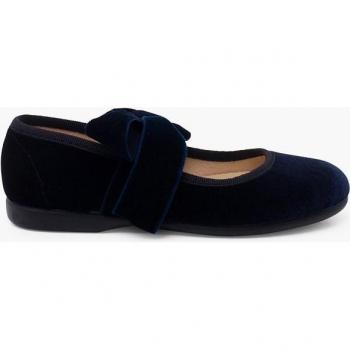 Merceditas de niña con lazada de terciopelo Pisamonas