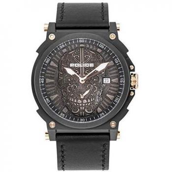 Police Collin Leather Analog Watch for Men, Black, Size: ONE SIZE