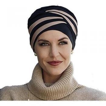 Turbante Shanti con bambú negro y marrón para mujeres con alopecia