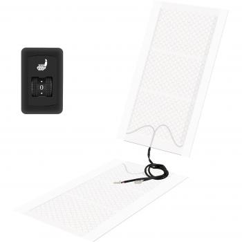 MVPOWER Set de 2pcs de Fundas Calefactoras de Asiento para Coche Alfombras de Calefacción para el Asiento Cojín de asiento Térmico con Interruptor de 5 Pasos