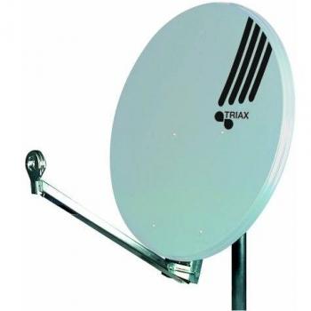 Parabólica Triax Hit FESAT 85 cm - Antena Satelital de Aluminio, 39.20 dB, Compatible con 3G/2G/GSM y DAB/DAB+, Color Gris Claro