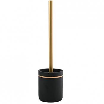 Escobillero de Baño Elegante Bly en Poliresina Negro y Dorado - Accesorio Práctico para Tu Baño