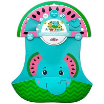 Babero de silicona Melany Melephant Frootimals para bebés y niños