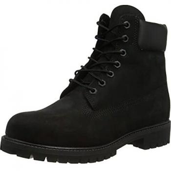 Timberland Men's 6 Inch Premium Waterproof Lace up Boots, Black Nubuck, 12.5 UK