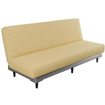 MAXIJIN Funda Elástica para Sofá Cama Funda para Sofá de Clic Clac 3 Plazas sin Brazos Protector de Muebles de Color Sólido para Sofá Plegable sin Reposabrazos