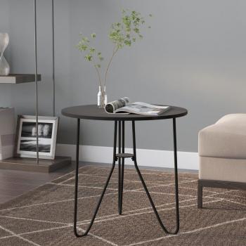 Mesa de café negra de 48 cm en MDF y hierro