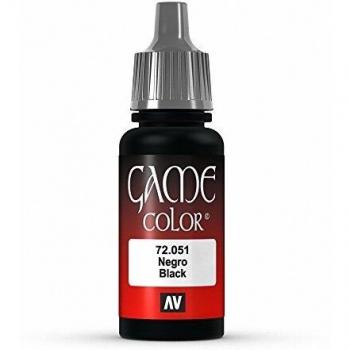 Vallejo-72051 72051 VALLEJO Game Color Negro 17ML, Surtido