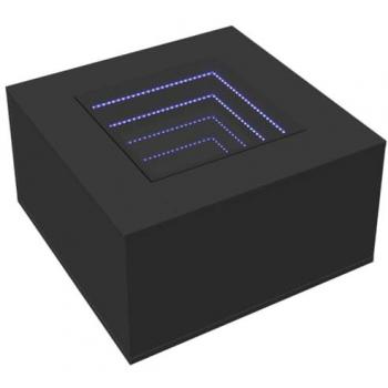 Mesa de centro con luz LED madera ingeniería negra 60x60x40 cm