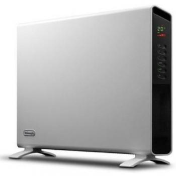 De'Longhi HCX9120E Convector Slim Style con función Eco, 800 W, 2000 litros, Acero Inoxidable, plástico, Blanco y Negro