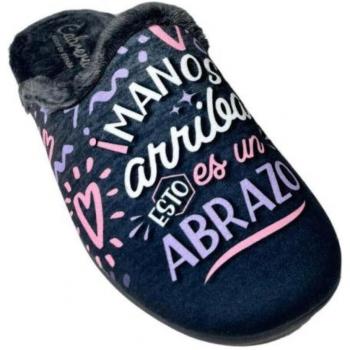 Pantufla de casa para mujer Cabrera Manos Arriba Esto es un Abrazo color gris