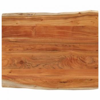 Tablero de mesa rectangular borde natural acacia 100x80x3,8 cm Marrón