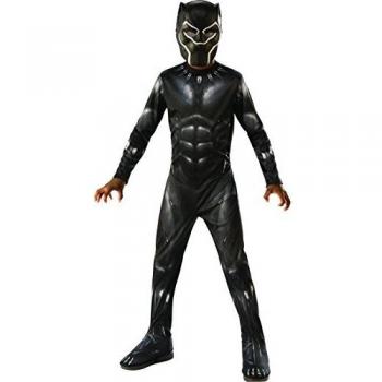 Rubies Disfraz Pantera Negra para niño, con cubrebotas adjuntas y máscara Oficial de la Película Black Panther de Avengers/Marvel Disfraz para halloween, navidad, carnaval y cumpleaños