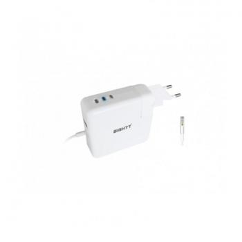 Eightt EAUTL Cargador Universal para Apple Magsafe 1 con 1 Puerto USB, Potencia Ajustable de 45/60/85W, Color Blanco, Compatible con Portátiles Apple, Uso Interior Cor