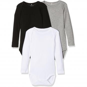 NAME IT Nmnbody Ls Noos, Body para Bebés, Negro