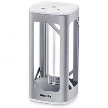 Philips Lámpara de mesa desinfectante UV-C de aluminio, por luz ultravioleta, desinfección de virus y bacterias, gris metalizad