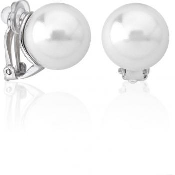Pendientes de cierre omega Majorica Lyra de plata y perlas blancas
