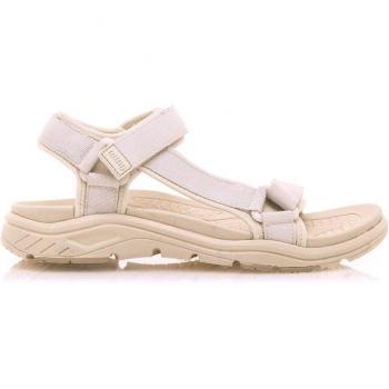 Sandalias planas Mustang tornado beige con cierre doble adherente y puntera redonda