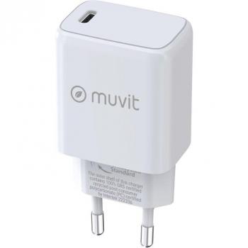 Cargador de Pared Muvit MCACC0038 USB-C PD 25W Universal Blanco