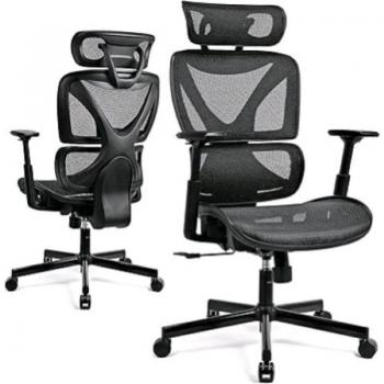 Sharkoon OfficePal C30 Silla de Oficina Tipo Nido con Respaldo de Malla Negra