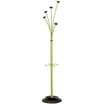 ALBA Perchero 5 Ganchos, Metal, Verde, 187x36x36 cm