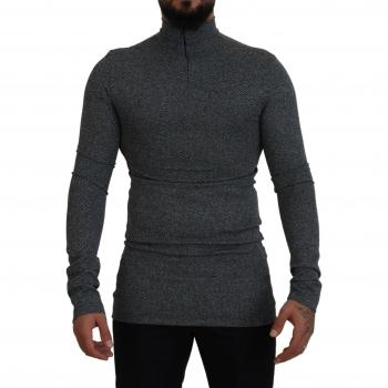 Dolce & Gabbana Dark Gray Nylon Turtleneck Pullover Sweater - IT48 | M