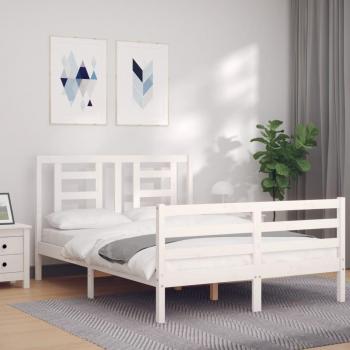 Cabecero de cama de madera maciza blanco 140x190 cm