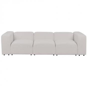 Sofá Modular 3 Plazas Moderno Tapicería Bouclé Gris Claro Falsterbo